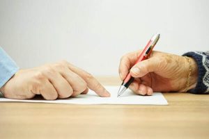 signing legal paperwork